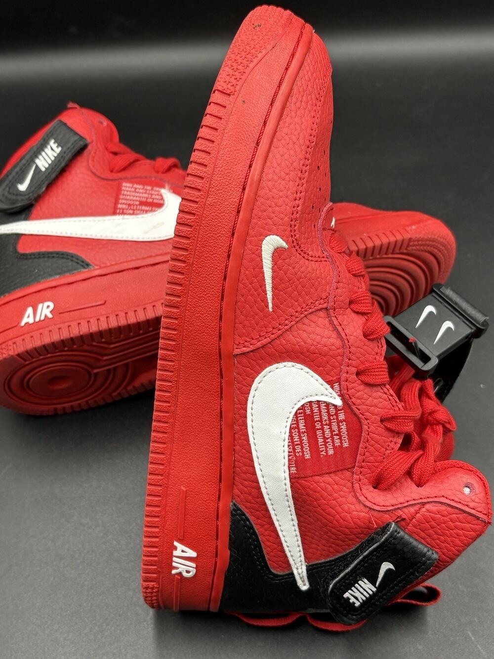 Nike Air Force 1 Mid LV8 Utility University Red Shoes SIZE 5.5Y=wmns7 AV3803-600